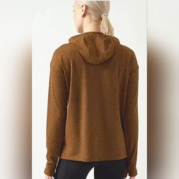 Athleta Uptempo II Hoodie Sweatshirt Mahogany Heather Plus Size 3X - Picture 2 of 11